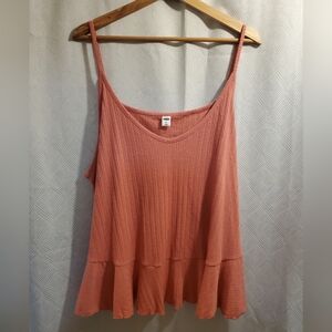 Pink Sleeveless Tiered Top